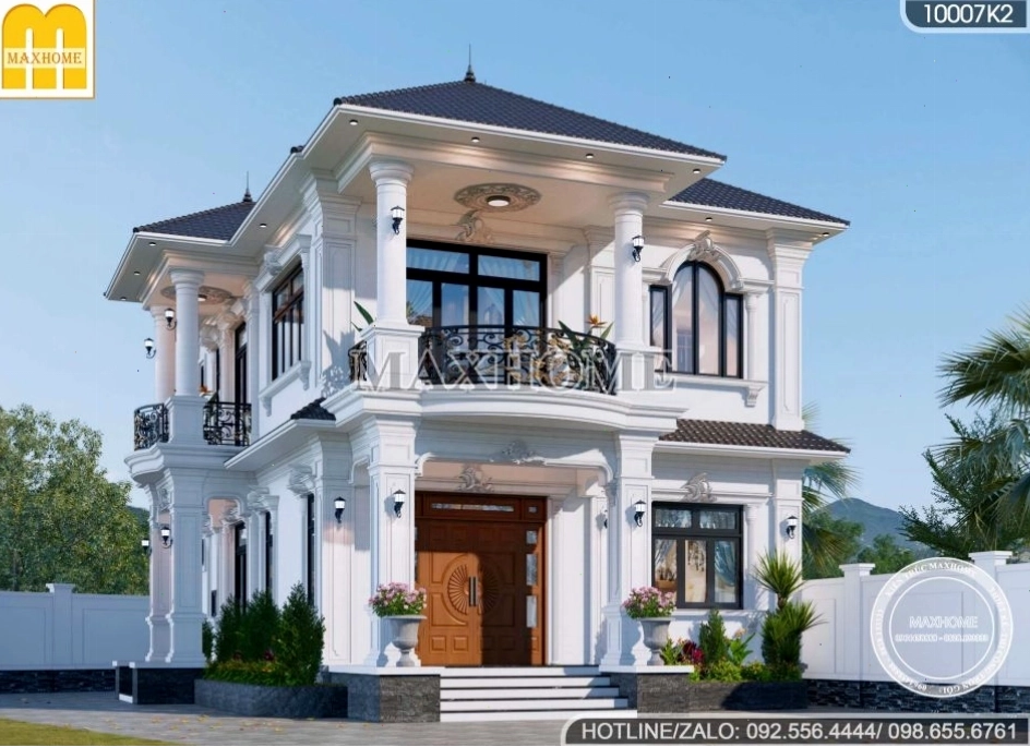 Vẻ đẹp sang trọng và bền vững của nhà 2 tầng mái Nhật tân cổ điển