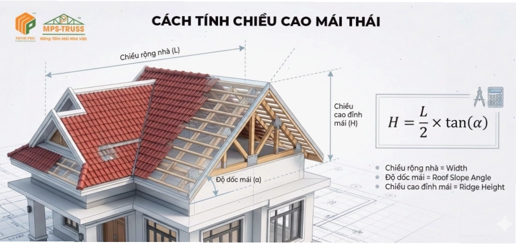 Xem xét vật liệu lợp mái khi tính toán chiều cao