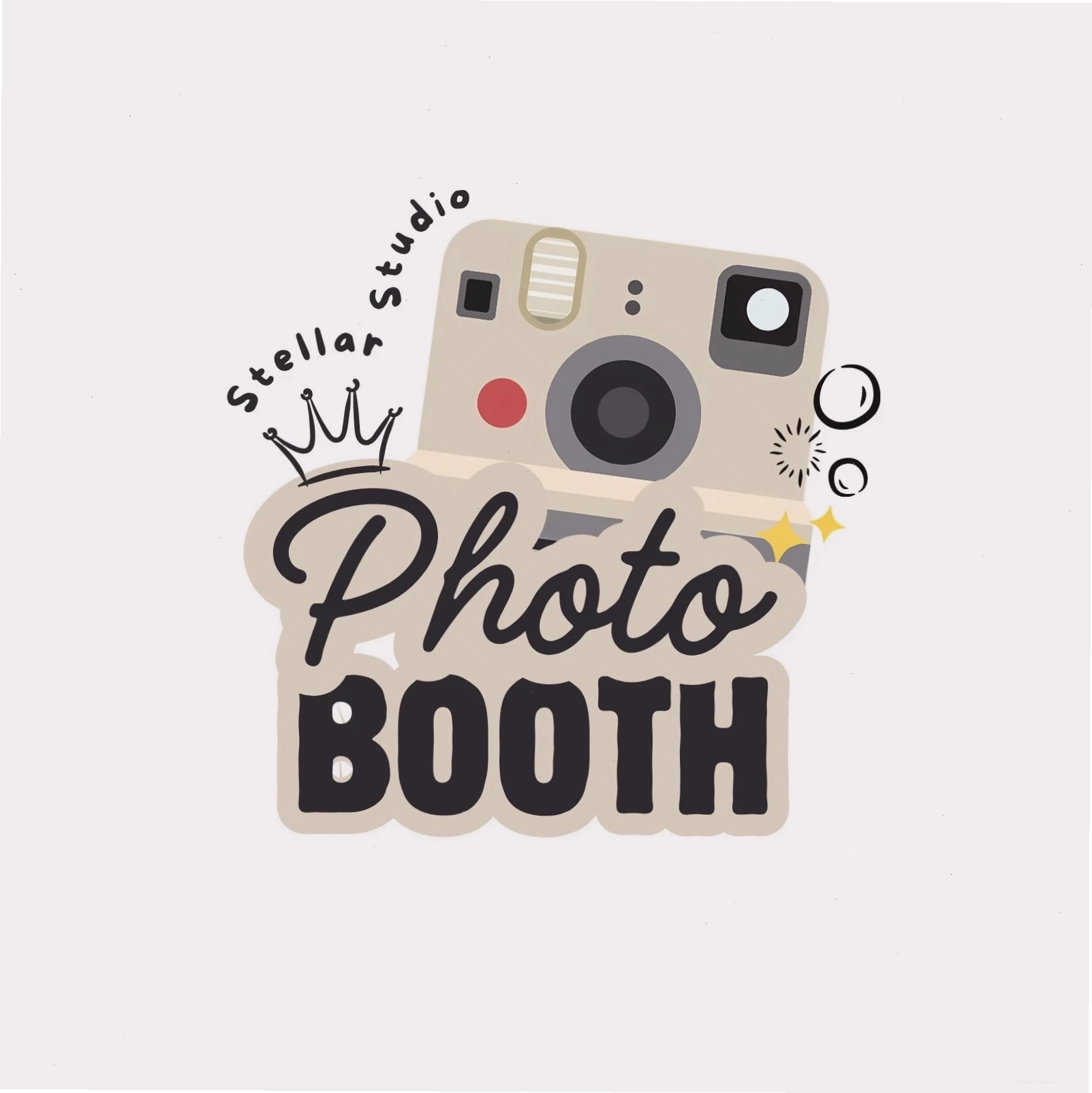 Beige and Black Playful Photo Booth Logo