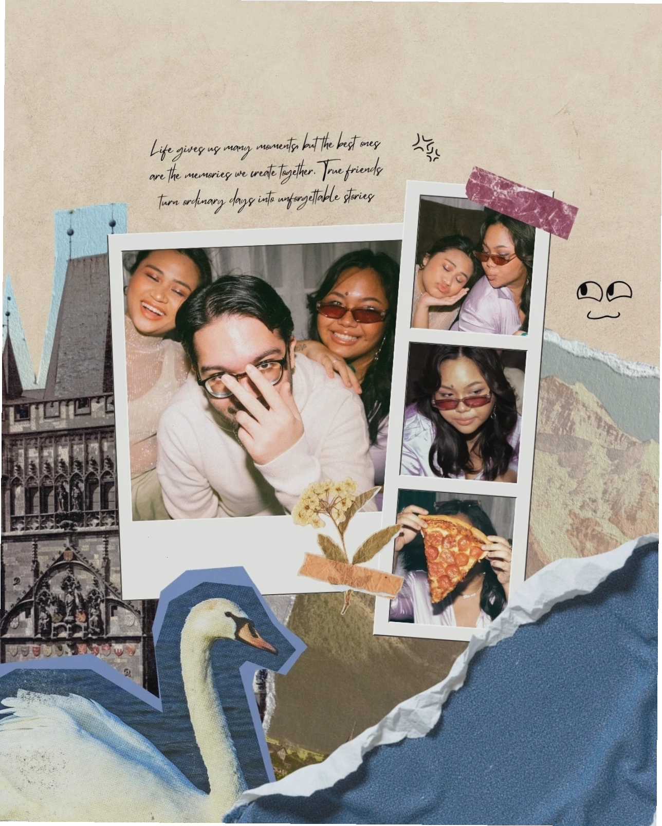Beige and Blue Vintage Photo Booth Instagram Post