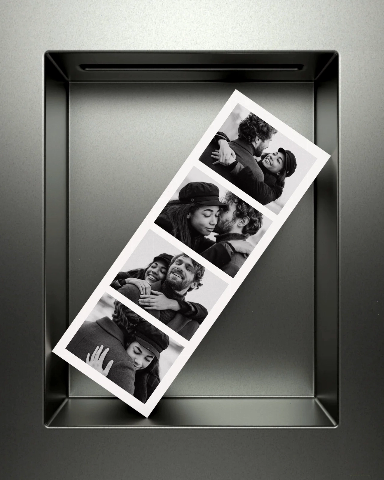 Black and White Photo Booth Strip Couple Instagram Post