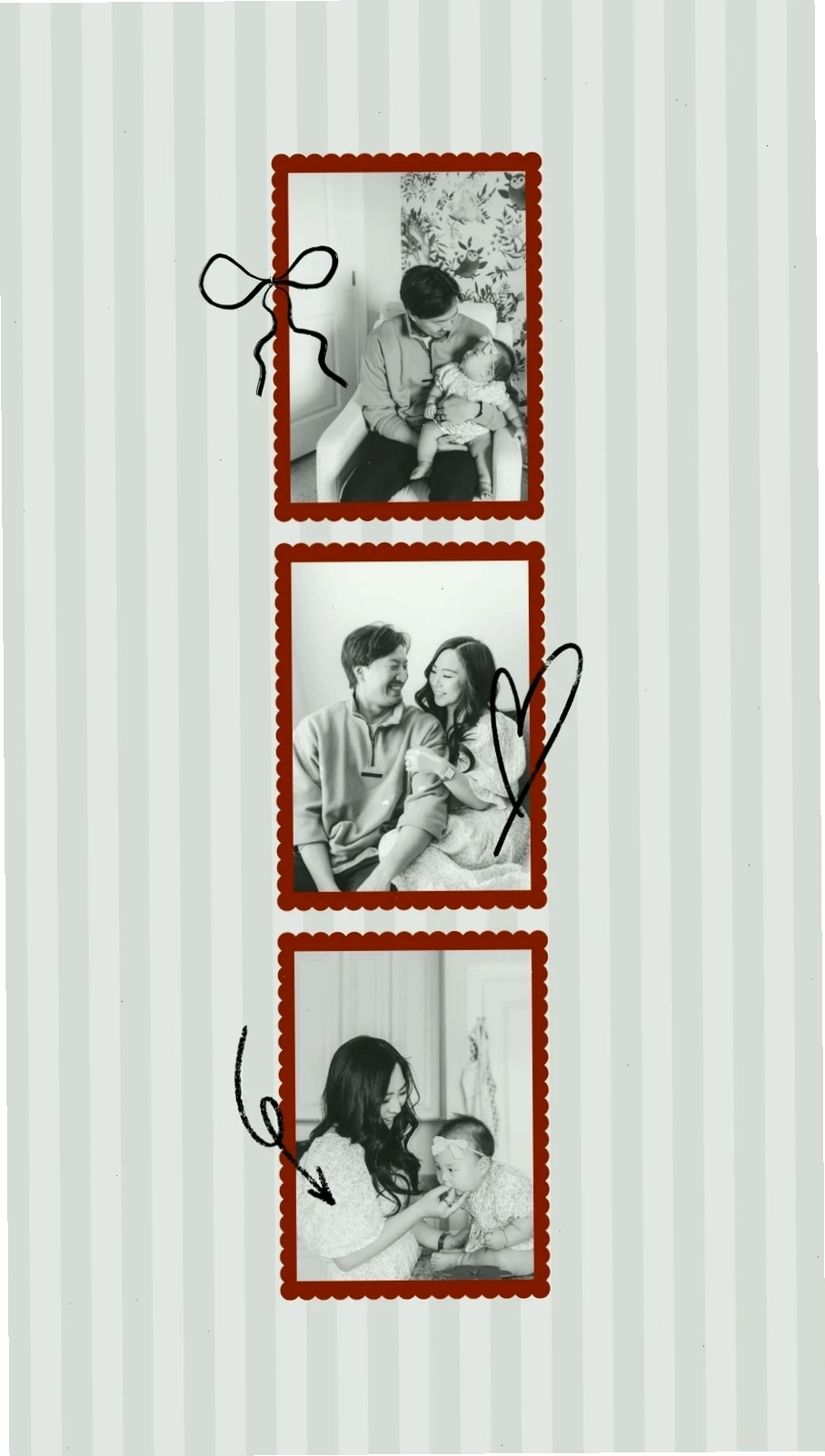 Grey and Red Modern Family Photo Collage Instagram Story