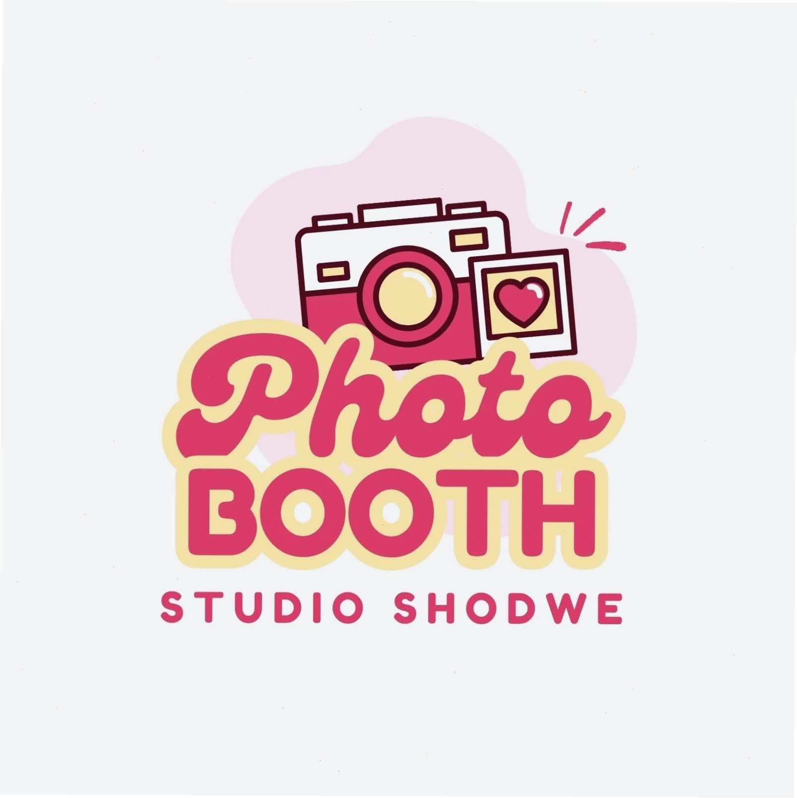 Pink and Yellow Playful Photo Booth Logo