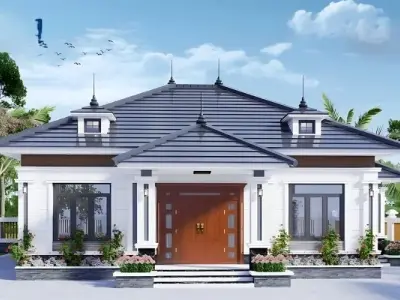 Xem ngay ảnh mẫu mặt tiền nhà cấp 4 mái thái sang trọng