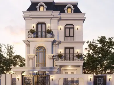 Biệt thự mái Mansard 4 tầng sang trọng bề thế
