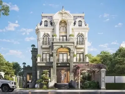 Mặt tiền nhà mái Mansard sang trọng dẫn đầu xu hướng