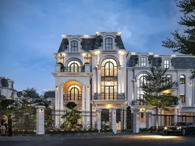 Nhà mái Mansard 4 tầng thể hiện vị thế gia chủ