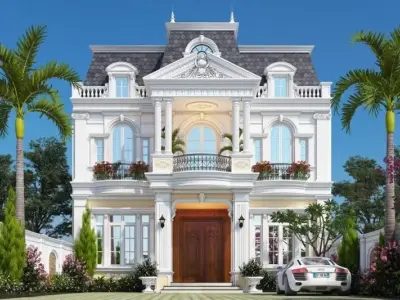 Nhà mái Mansard cổ điển tôn vinh vẻ đẹp sang trọng