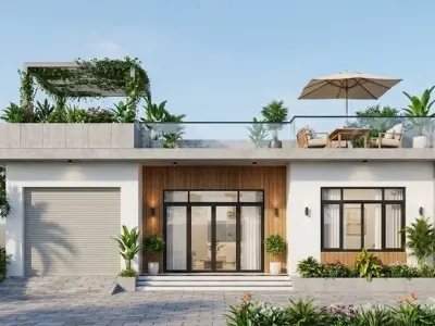 85+ mẫu nhà cấp 4 mái bằng có sân thượng hiện đại nhất 2026