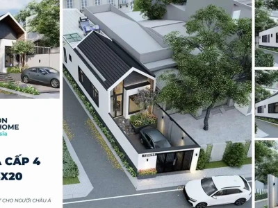 Mẫu nhà cấp 4 đẹp 5x20 mái bằng: Giải pháp tối ưu cho không gian sống