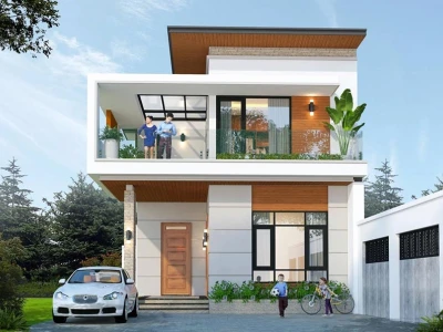 Nhà vuông 2 tầng mái bằng hiện đại: Lựa chọn tối ưu cho không gian sống 2026