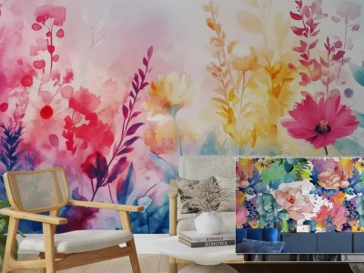 Transforming spaces with removable watercolor floral wallpaper for accent wall